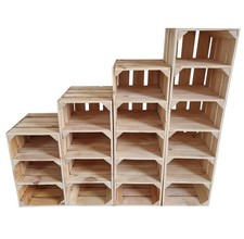 Schuhregal aus Holz, Rustikales Holzkiste-Hohes Schuhregal, Aufbewahrungsboxen