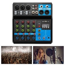 5 Kanal Mini Audio Mixer Bluetooth Sound Mischpult Verstärker Studio DJ Live USB