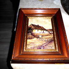 Schöne Gemälde Öl auf Leinwand, Bauernhaus Motiv, sehr guter Zustand