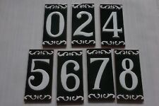 Spanische Keramik Hausnummer n  15 x 7,5 cm grün-weiß Viele Nummern zur Auswahl