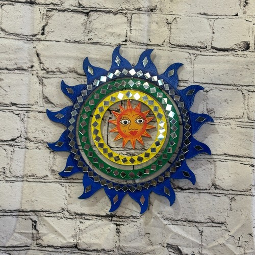 25cm bunt blau - sonne, hängend