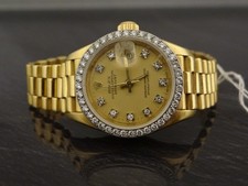 Rolex 69138 Date Just 750 Gold Diamant Lünette(Aftermarket) und Zifferblatt