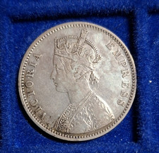 Britisch-Indien 1 Rupie, 1877 Queen / Königin Victoria Silbermünze