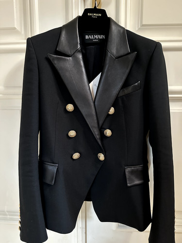 Balmain blazer mit - balmain, lammleder