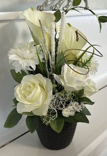 Tischgesteck  Blumengesteck Kunstgesteck Tischdeko Gesteck  Rosen Calla