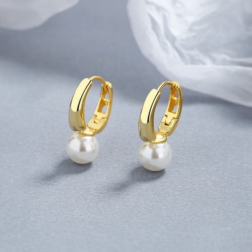 Creolen mit perle - creolen, sterling