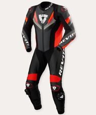 LEDERANZUG SUIT RACING MOTO REV'IT QUANTUM 3 BLACK RED ANTHRAZIT GR 52