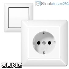 JUNG Steckdosen Schuko Steckdose AS500 Schalter Rahmen Alpinweiß