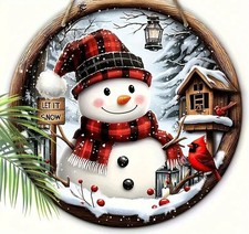 Fensterbild Winter Schneemann