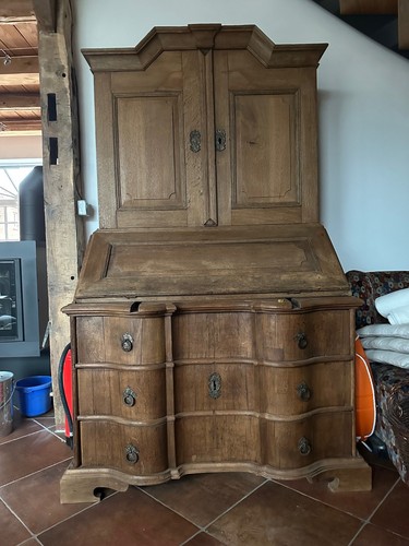 Barocksekretär eiche massiv - eiche,