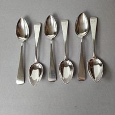 6 Silberne Esslöffel 800er Silber Martin Mayer Hanau schlicht antik Monogramm EK