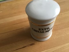 Apotheker Gefäß Porzellan Extr.Chinae Aquos, Dekoringe goldfarben