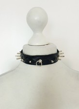 Nietenhalsband schwarz Nieten Stachelnieten Ring Halsband 41 cm