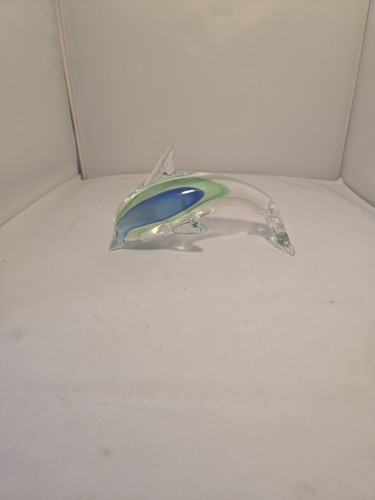 Delfine glas grün - glas, blau