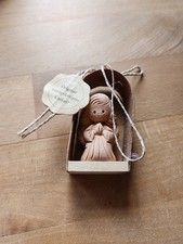 Schutzengel Kniend Holzbogen Keramik Traumzauberbaum Handarbeit Unikat 3x2x 6cm