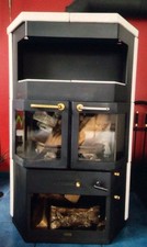 Kaminofen von Hark, mit weißer Keramik, 7 KW, Anschluss oben und hinten möglich