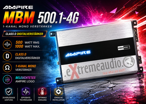 Ampire mbm500 1 kanal - mbm500.1-4g, 1-kanal