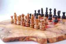 Großes Schachbrett Schachspiel Schach aus Olivenholz incl. Figuren Olivenhol rot