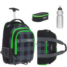 Trolley 4T Set Jungen Elephant Hero Signature Schultrolly 12610 PlaidGrün +tsmbf