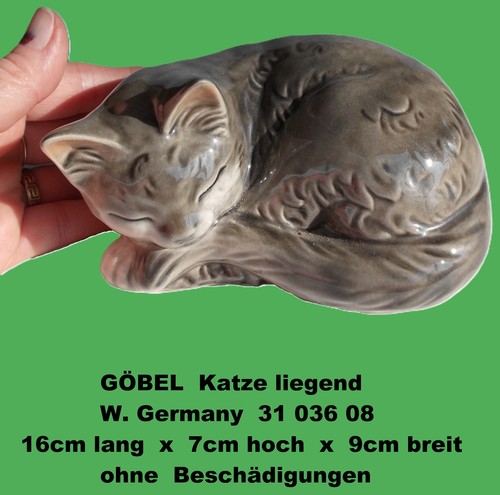 Goebel porzellan katze liegend - katze,