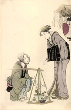 Künstler Litho Utamaro, Japan, Frauen in japanischer Tracht - 11190658