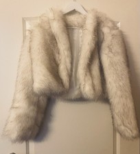 Fake Fur Jacket Gr S/36 Damen in Weiß von Shein NEU