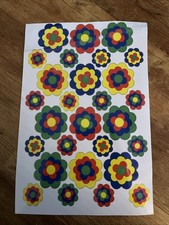 28 Stk. Pril Blumen Aufkleber / Sticker, selbstklebend Retro 70er Vintage DIN A4
