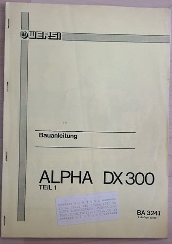 Wersi bauanleitungen alpha - wersi,