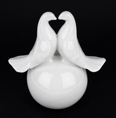 Porzellanfigur taubenpaar auf - porzellanfigur,