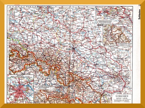 Schlesien landkarte von - schlesien, +landkarte