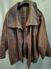 Vintage Lederjacke Herren braun Gr. 42 – Echtleder, Biker Style, 80er Retro