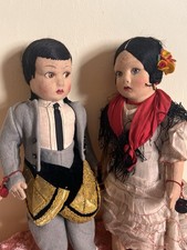 Vintage Lenci Paar Filzpuppen