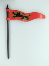 *Playmobil* Fahne, Flagge Drache auf rotem Grund + Fahnenstange *Ritterburg 3286