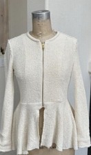Zara strickjacke beige gold S Schößchen Jacke