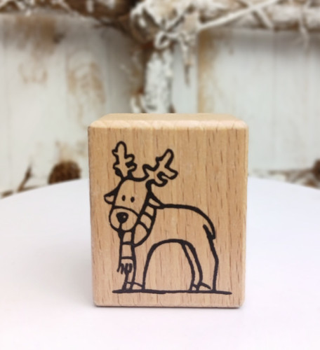 Motivstempel rentier mit schal - motivstempel,