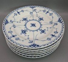 6er Set Geschirr - Royal Copenhagen blau geriffelt halbes Spitzenmuster 573 - 19 cm #1