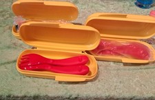 TUPPERWARE_Kinder SET Besteck Box mit Etui ( Lern Besteck)_ Ausstellungsstück