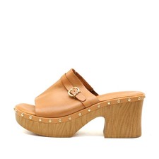 Tamaris Damen Clog 274001 Pantoletten Braun Leder Nietenverzierung Clogs EU 41