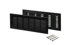 Lüftungsgitter Garagentor schwarz 344x138 mm Garagenlüftung Tordicke bis 40 mm