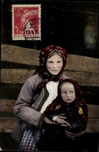 Frau und mädchen in - ak,
