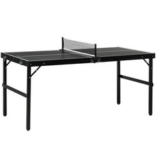 Tischtennis klappbar Outdoor kompakt tragbar Spiel leichtes Aluminium schwarz 