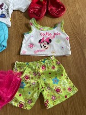 Build-A-Bear Pyjama Schlafanzug Disney Minnie Maus Schuhe Outfit Set neuwertig 
