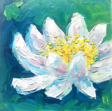 Lotus oil painting, water