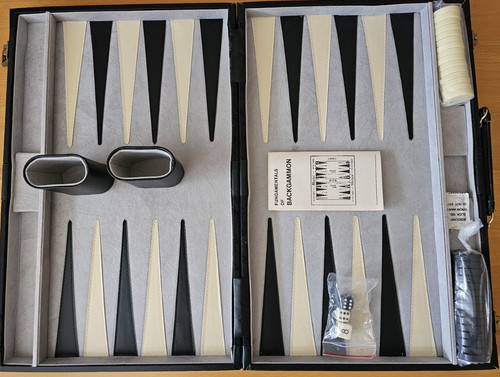 Backgammon lederkoffer - backgammon,