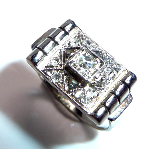 Ring antik 750 - 750, weißgold