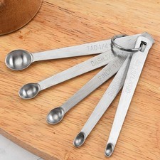 ✨🥄 5 Teile Messlöffel Set | Edelstahl Löffel Tee Kaffee Kochen Backen Küche 🥄✨