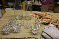 Flohmarkt Konvolut  Trödel  Kerzenständer Glas Weck Flaschen Kerzen zum basteln