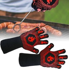 2x Hitzebeständige Grillhandschuhe 800°C Schutzhandschuhe für Grill und Ofen