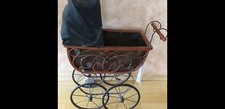 Puppenwagen Nostalgie, Vintage gebraucht Dekoration, Antiklook, Holz, Eisen, Tex