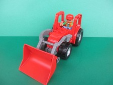 Lego Duplo großer Traktor mit Frontlader und Bauer Bauernhof (111223Q)
